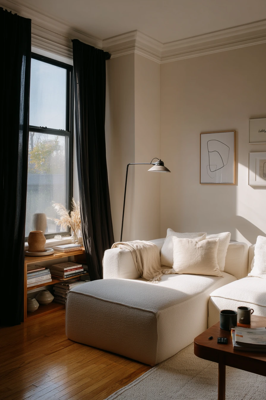 3. Renter-Friendly Monochrome Layering