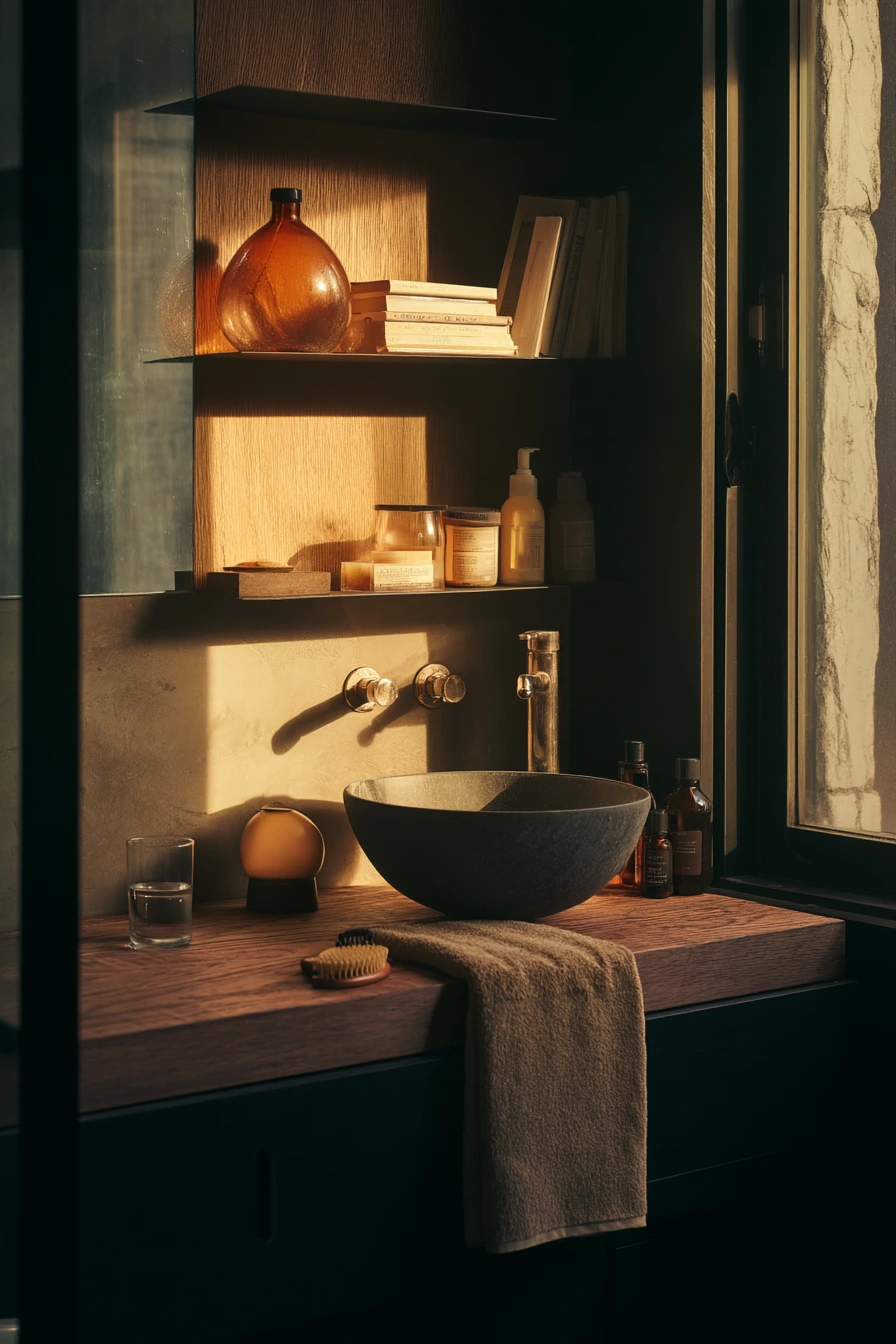 Quiet Evening Wind-Down in Black and Wood