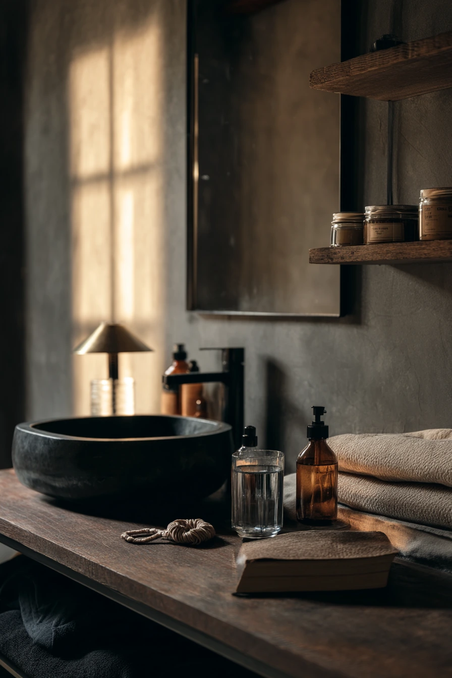 Quiet Evening Wind-Down in Black and Wood