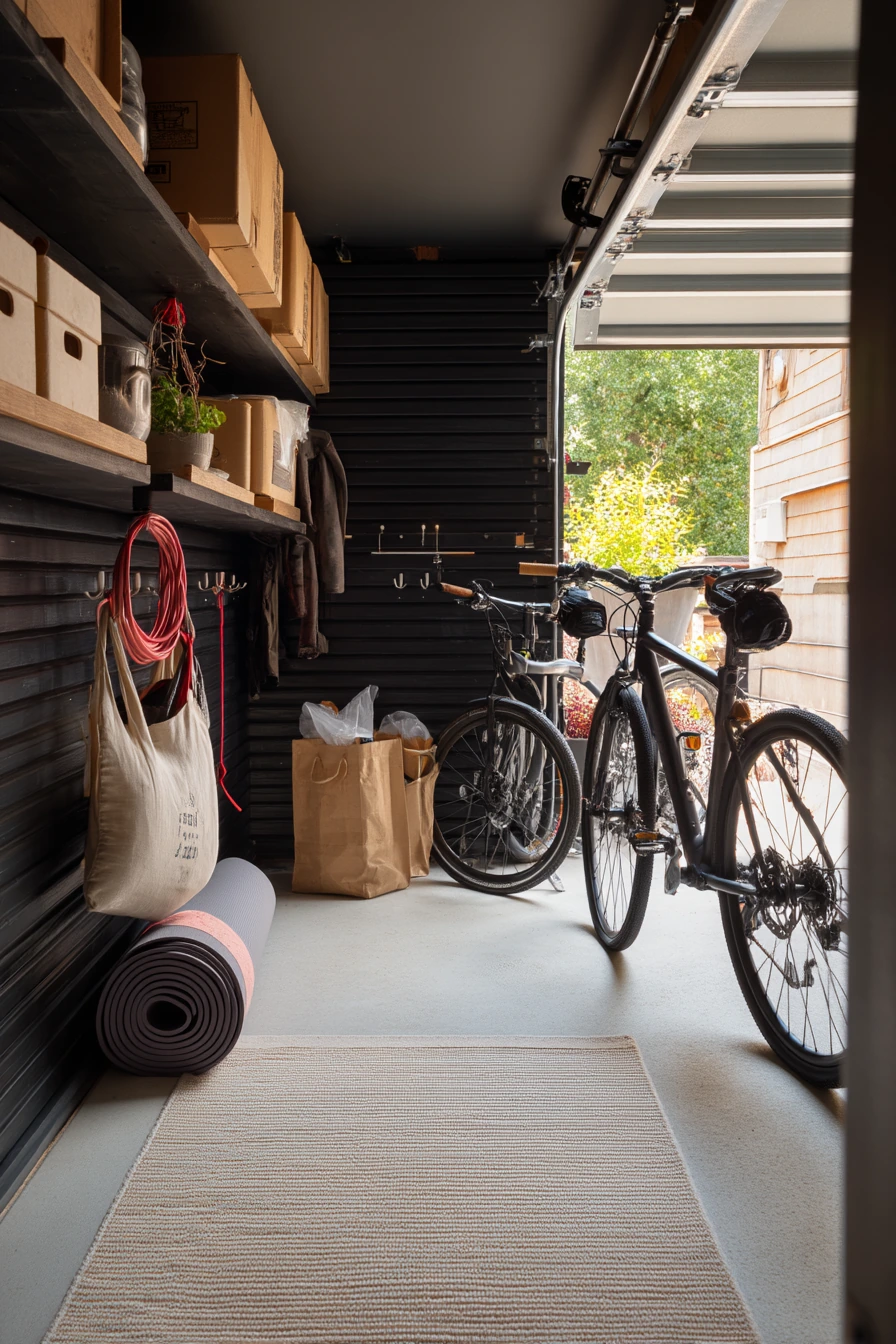 Compact Black Garage for Apartment Overflow Storage