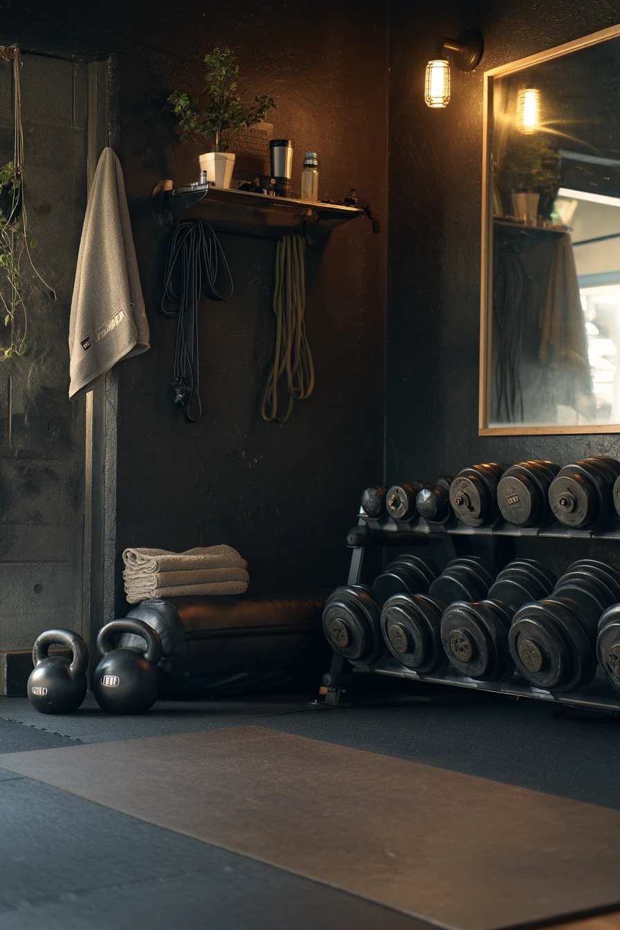 Black Garage Gym at Home