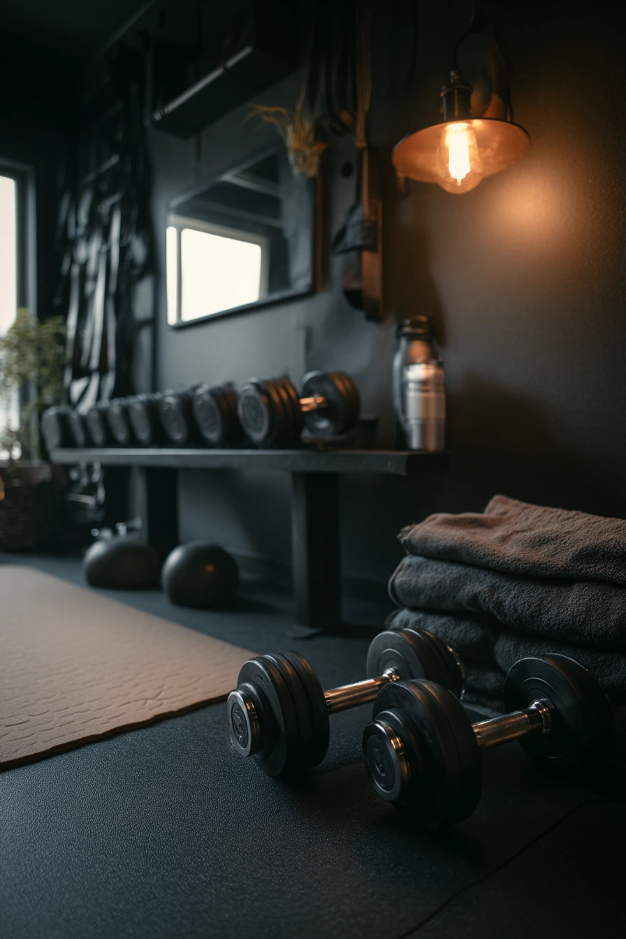 Black Garage Gym at Home