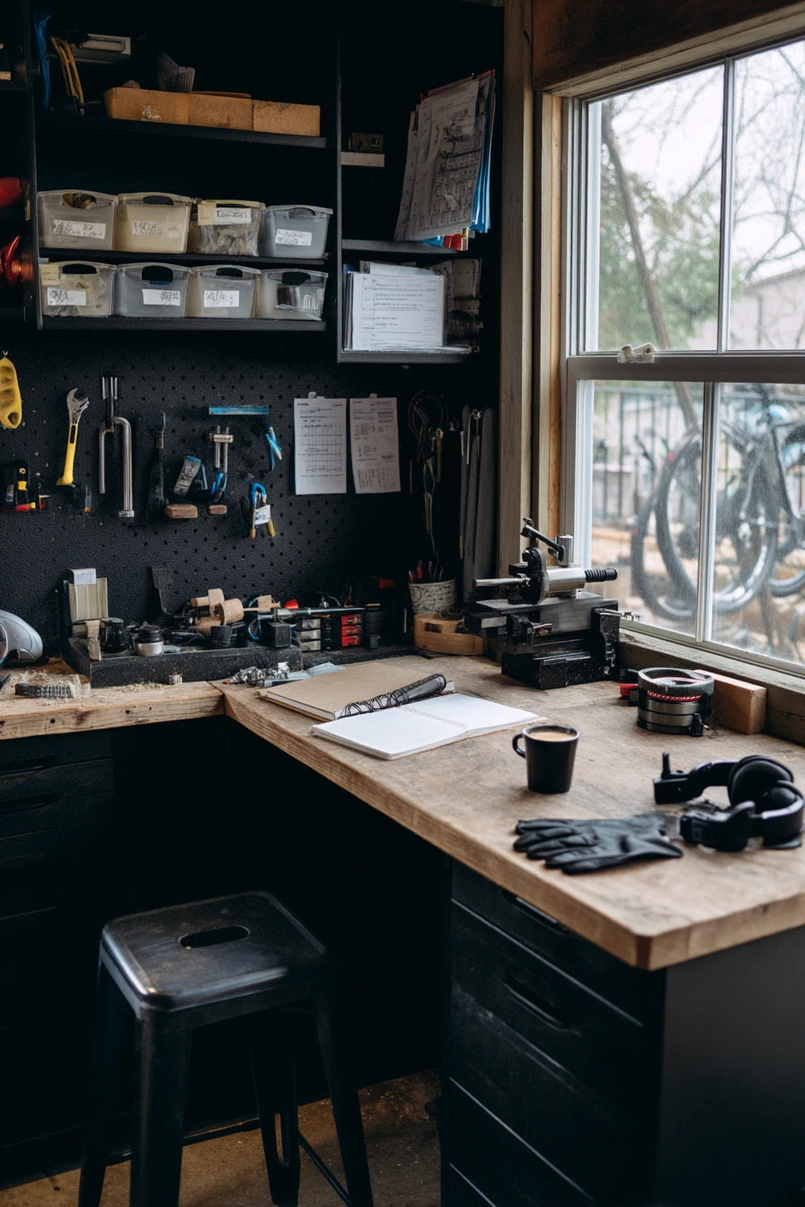 Black Garage Hobby Corner for a Maker