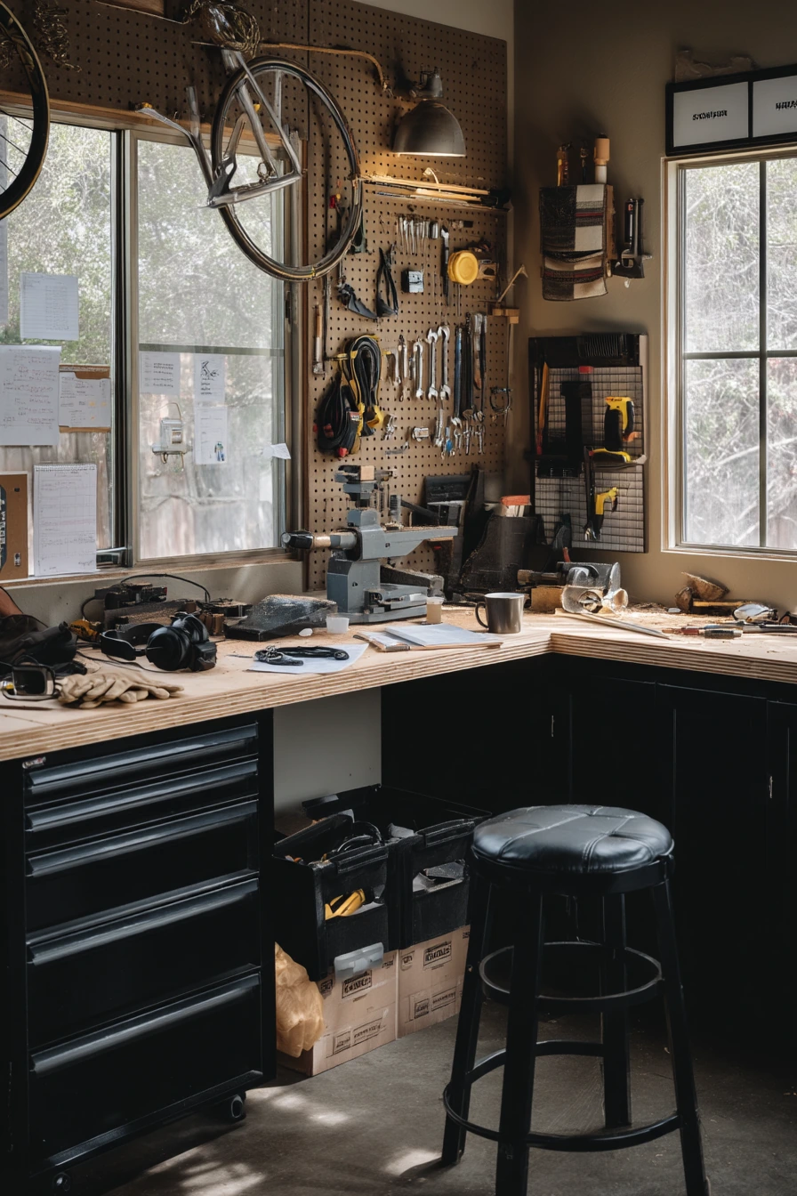 Black Garage Hobby Corner for a Maker
