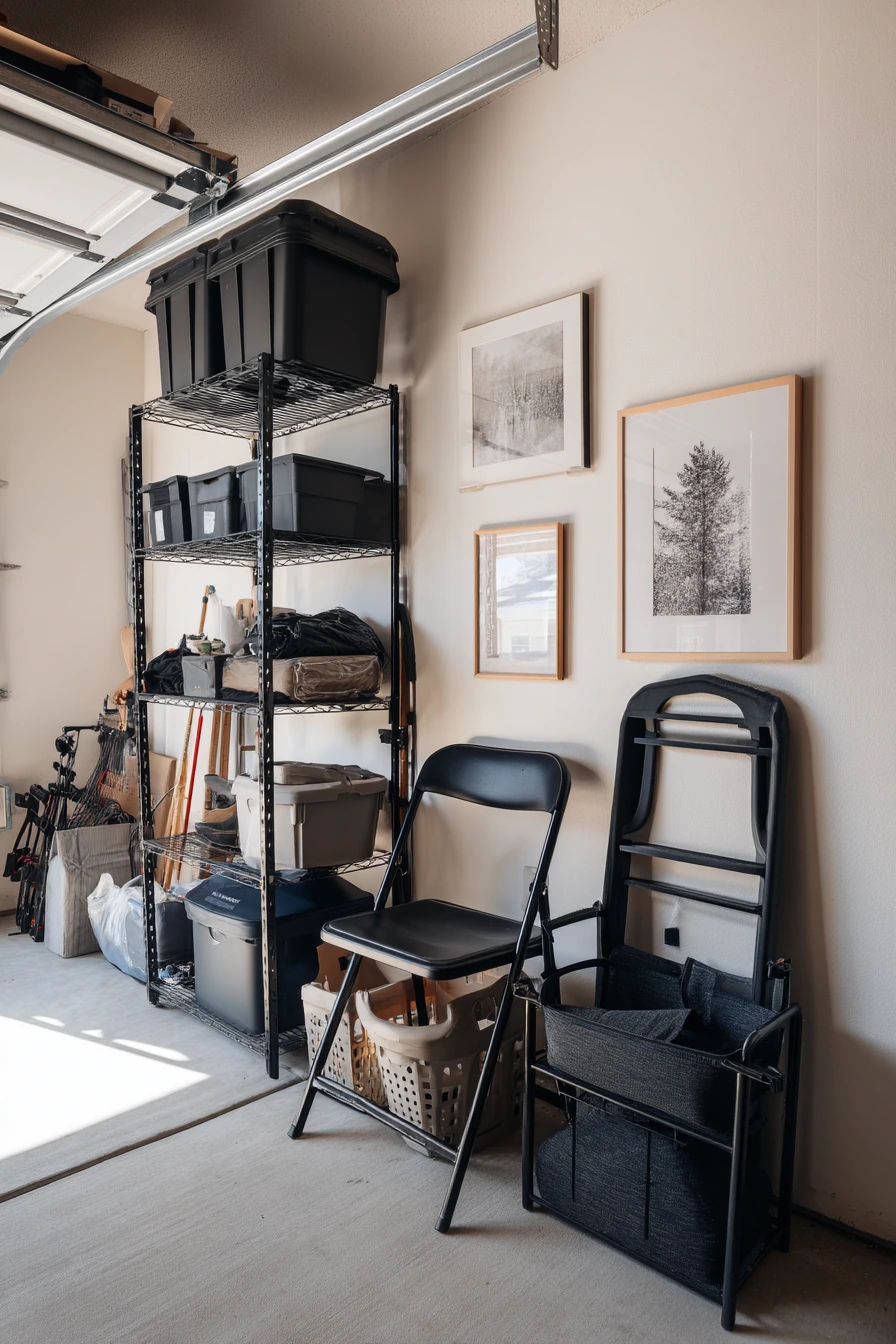 Renter-Friendly Black Garage with Removable Storage