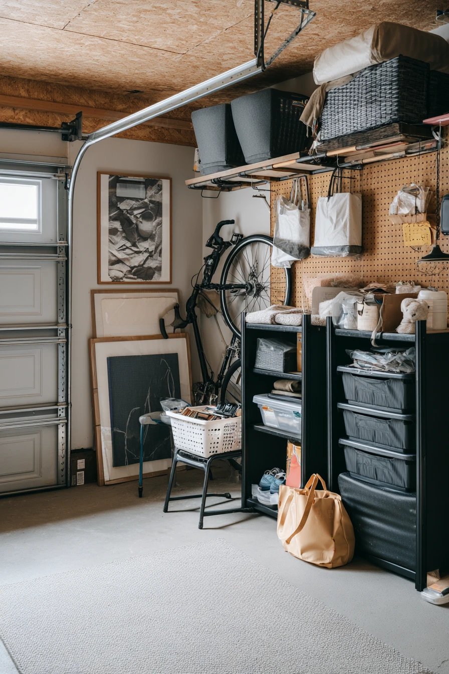Renter-Friendly Black Garage with Removable Storage