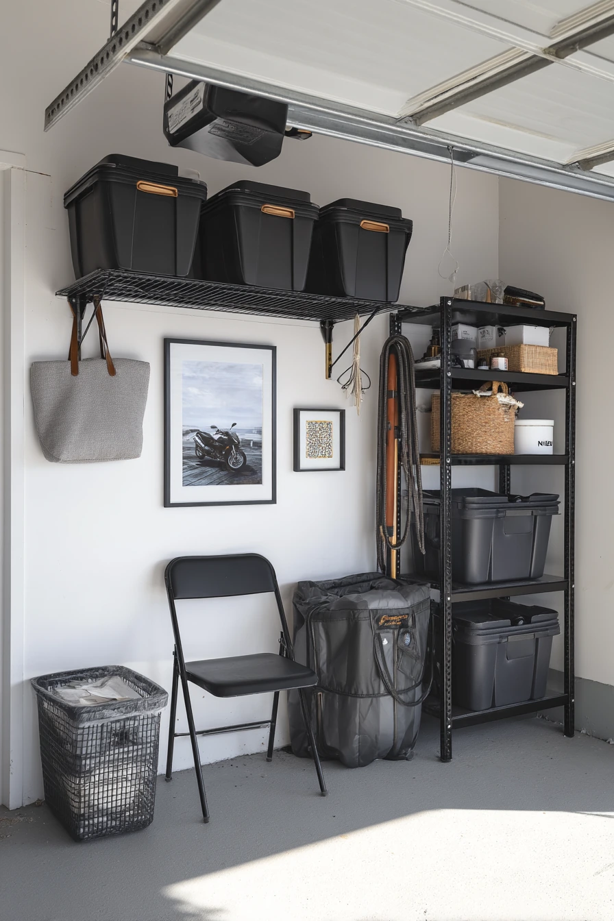 Renter-Friendly Black Garage with Removable Storage