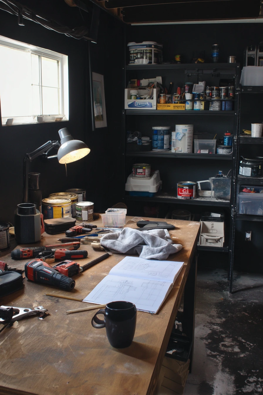 Weekend DIY Black Garage Workshop