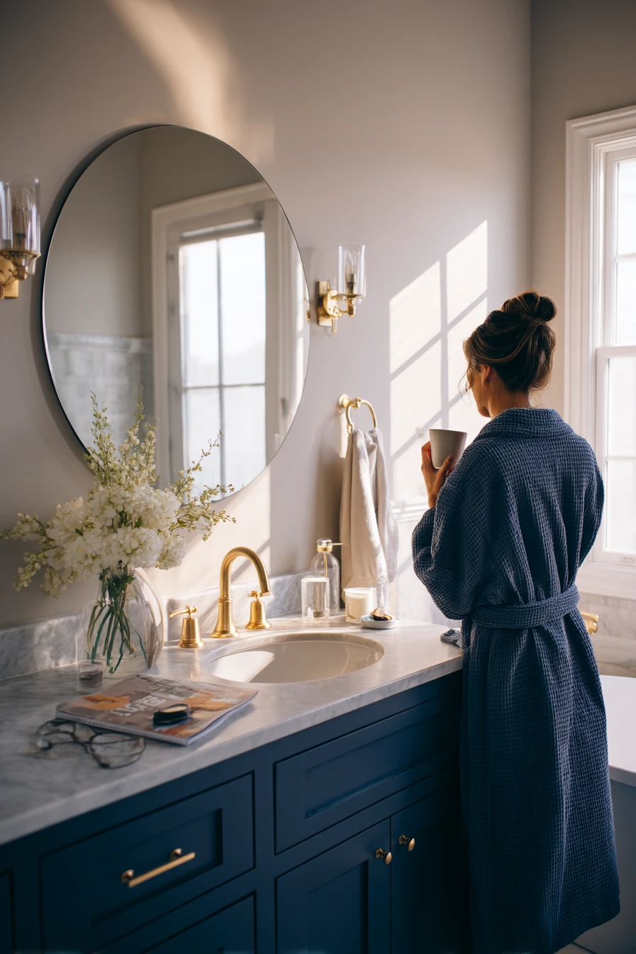 blue and gold bathroom ideas