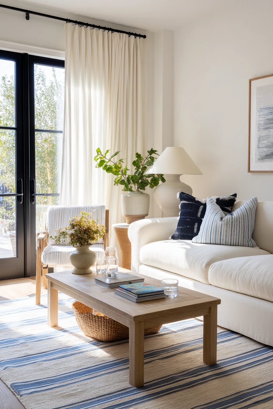 blue and white living room ideas