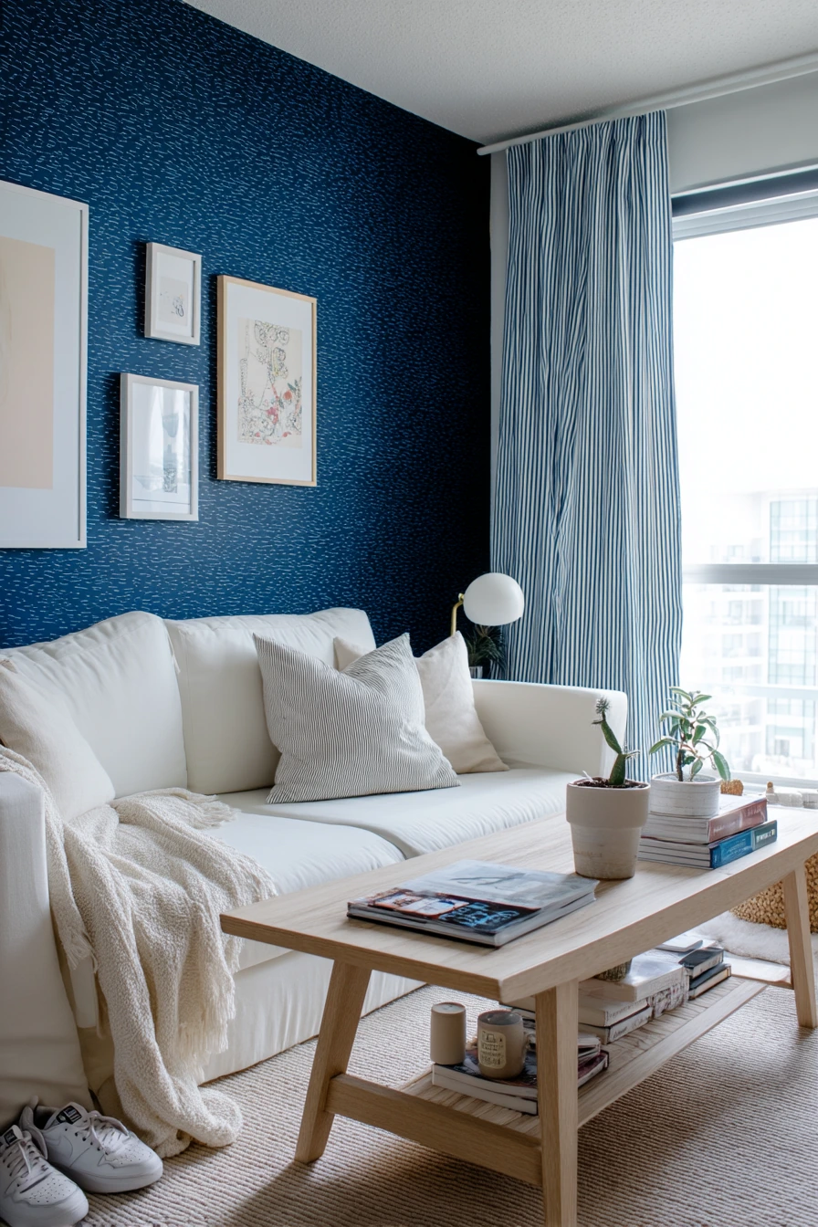 Renter-Friendly Blue and White Layered Look