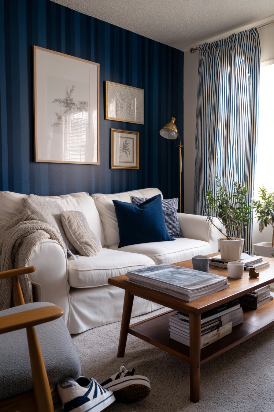 Renter-Friendly Blue and White Layered Look