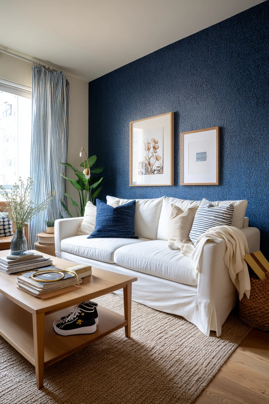 Renter-Friendly Blue and White Layered Look