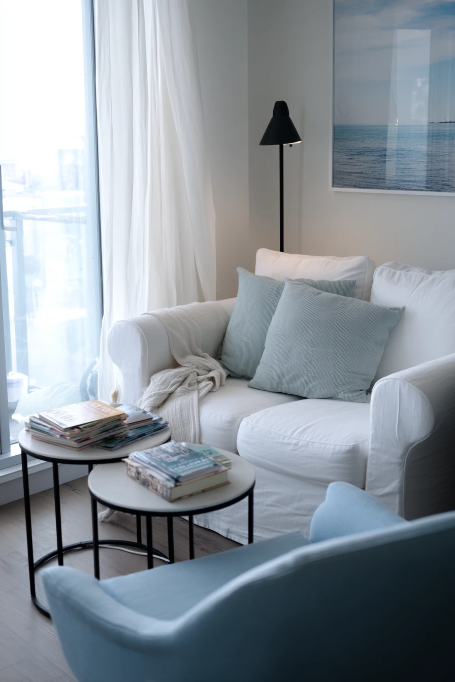 Small Apartment Blue-and-White Layout