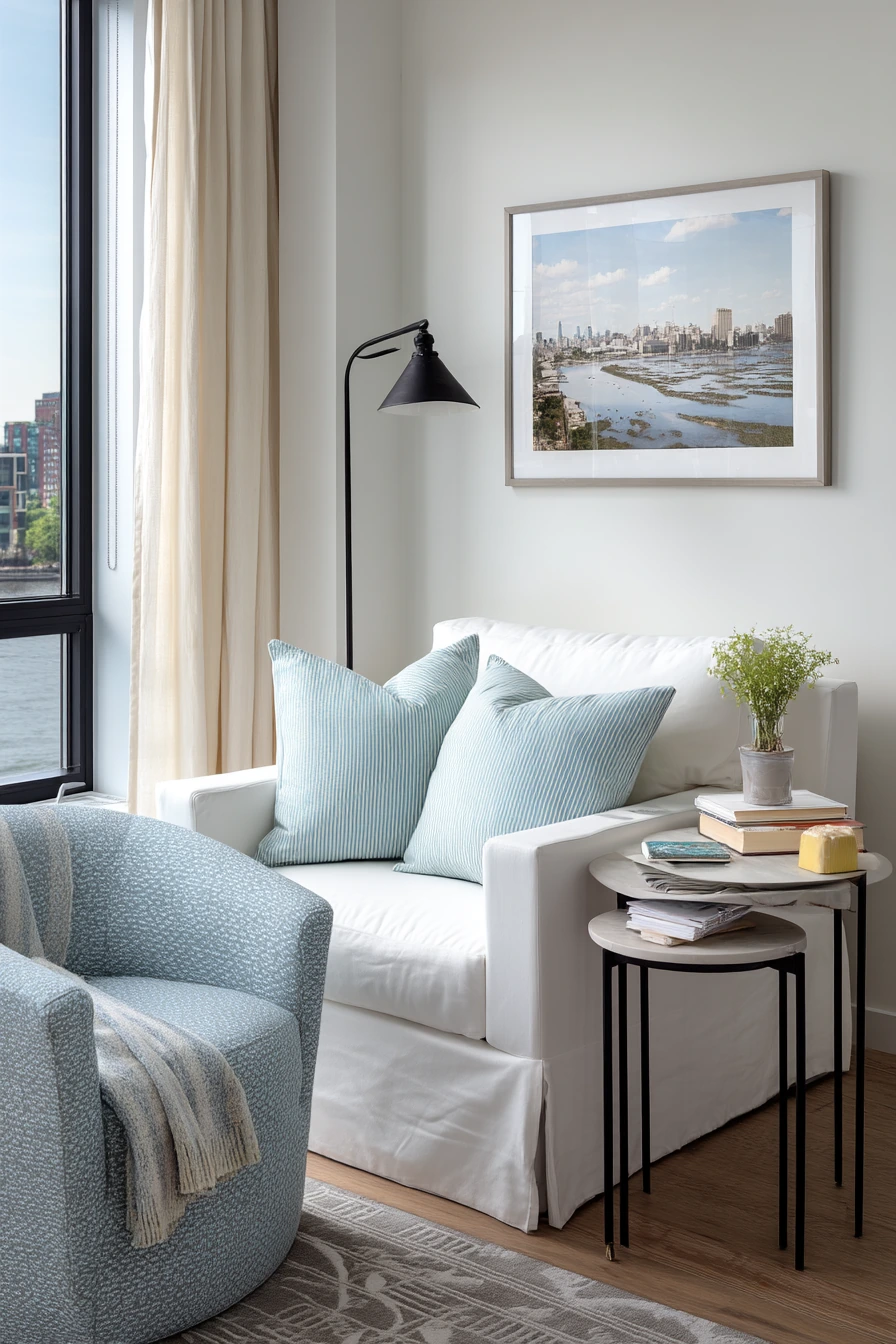 Small Apartment Blue-and-White Layout