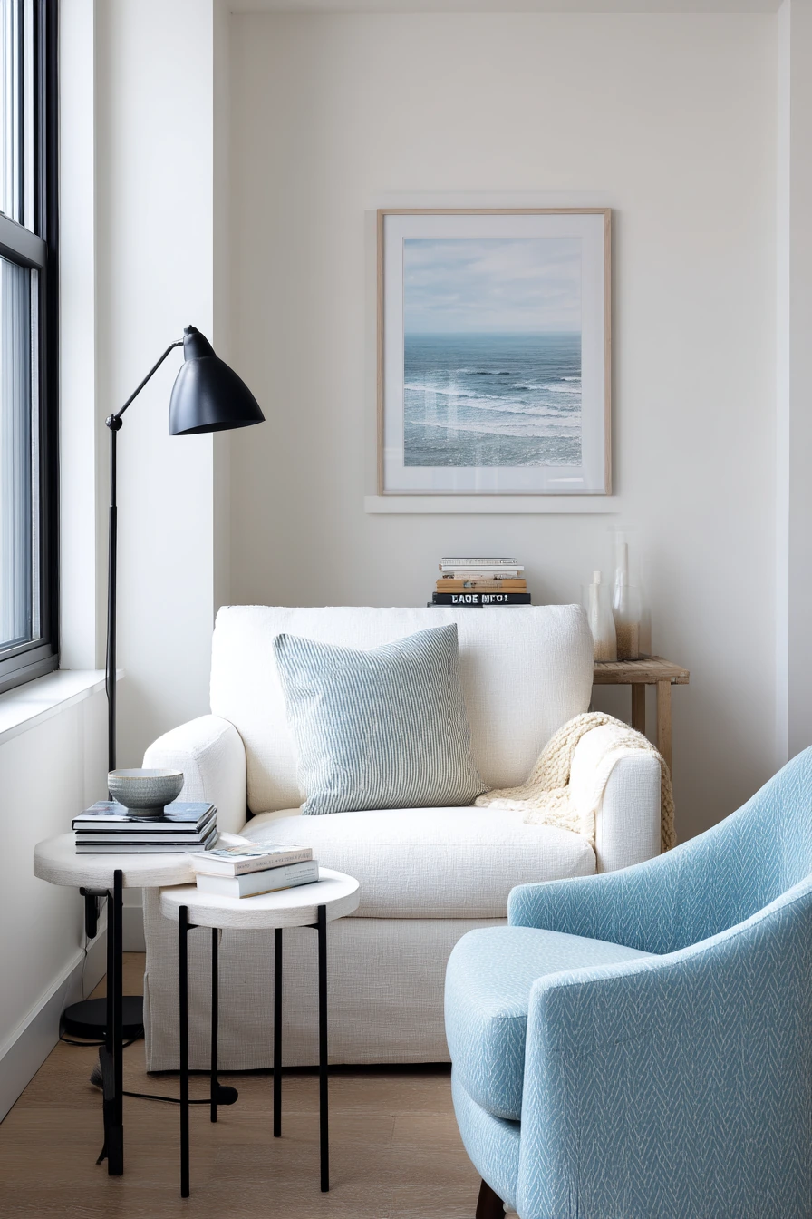 Small Apartment Blue-and-White Layout