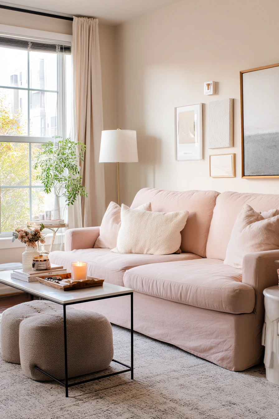 Rental-Friendly Blush Layering