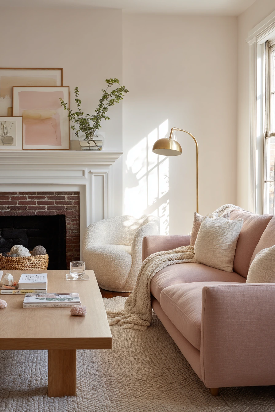 Soft Family Lounge in Blush and Oak