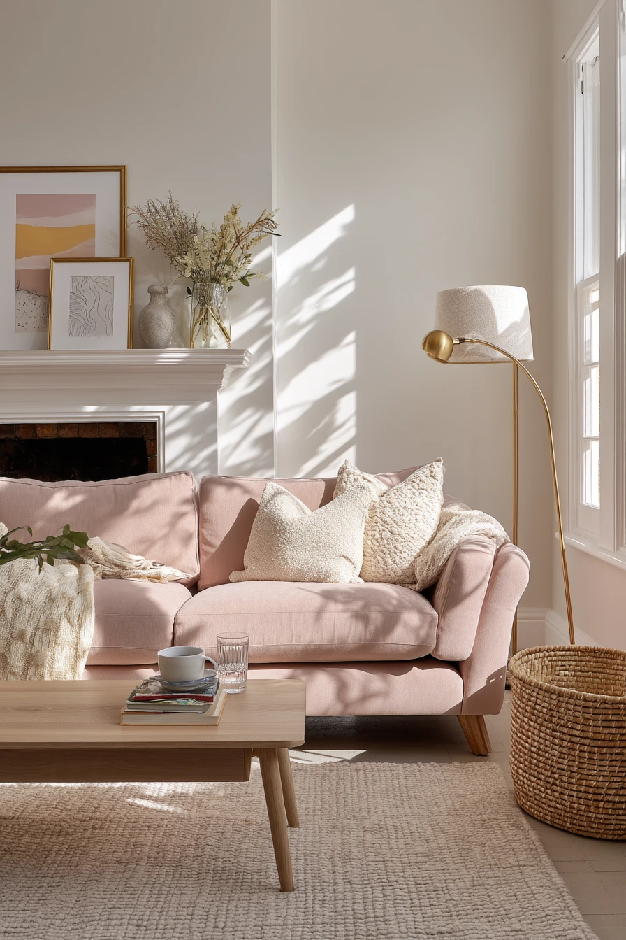 Soft Family Lounge in Blush and Oak