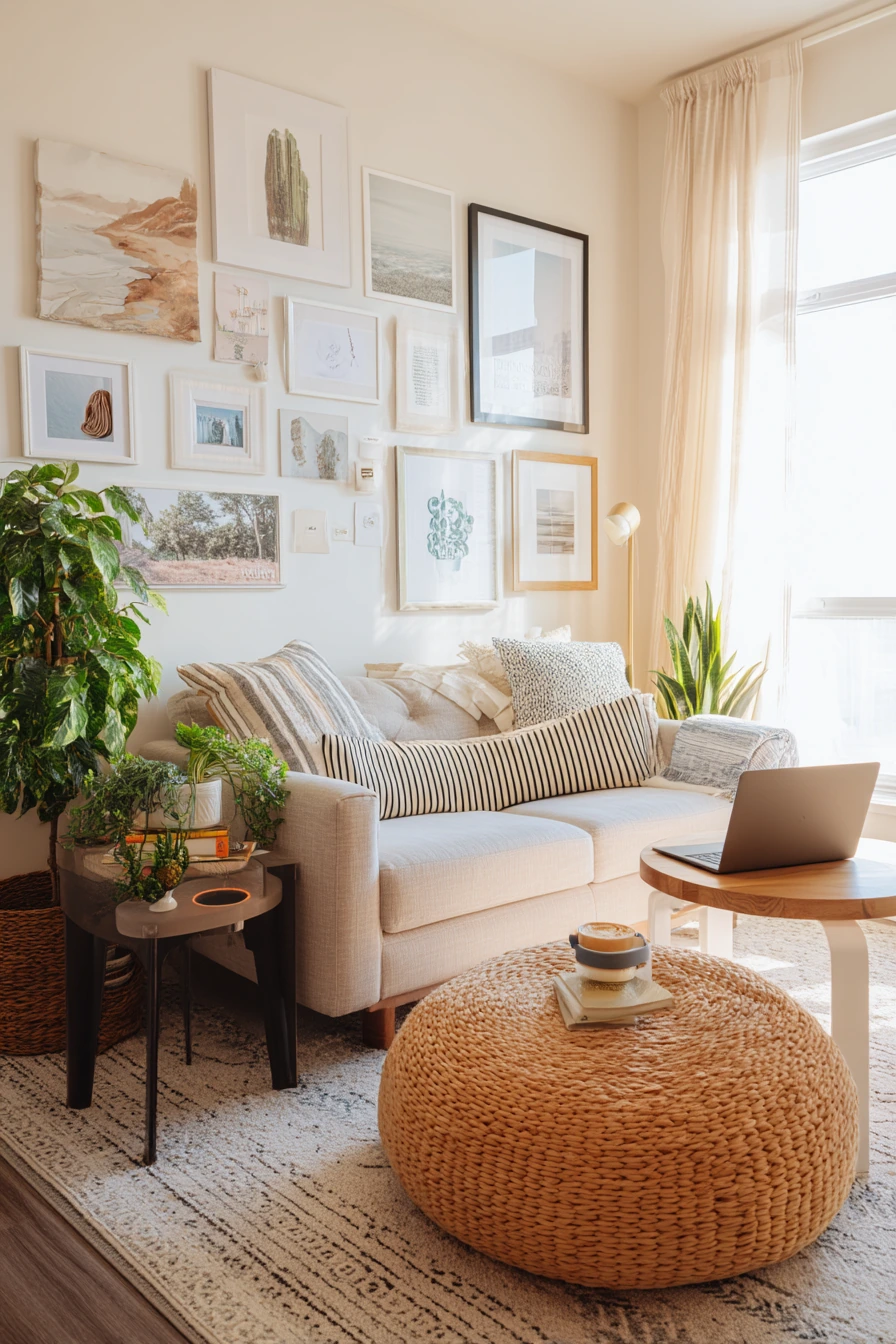 Renter-Friendly Boho Wall and Layered Textiles
