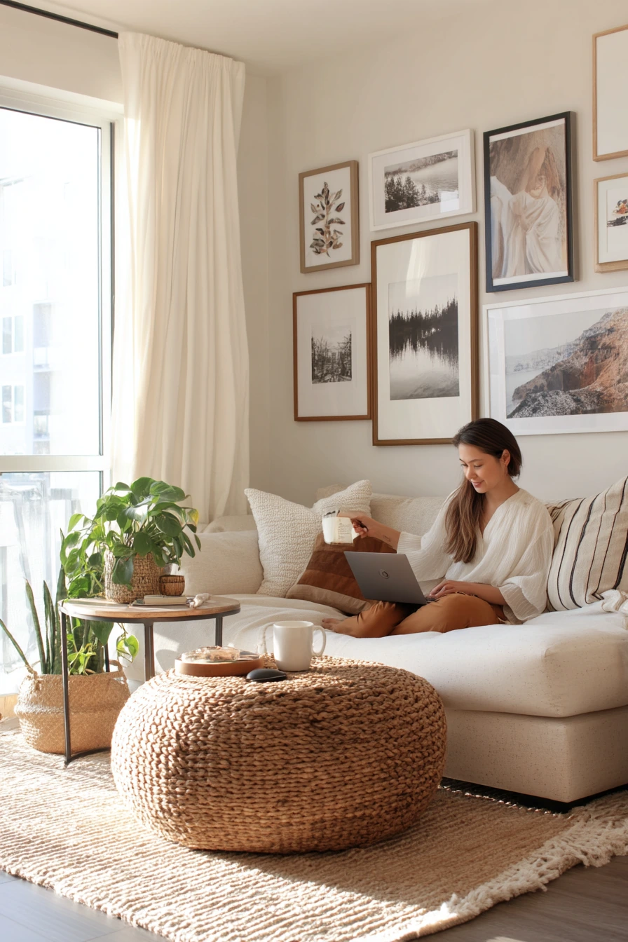 Renter-Friendly Boho Wall and Layered Textiles