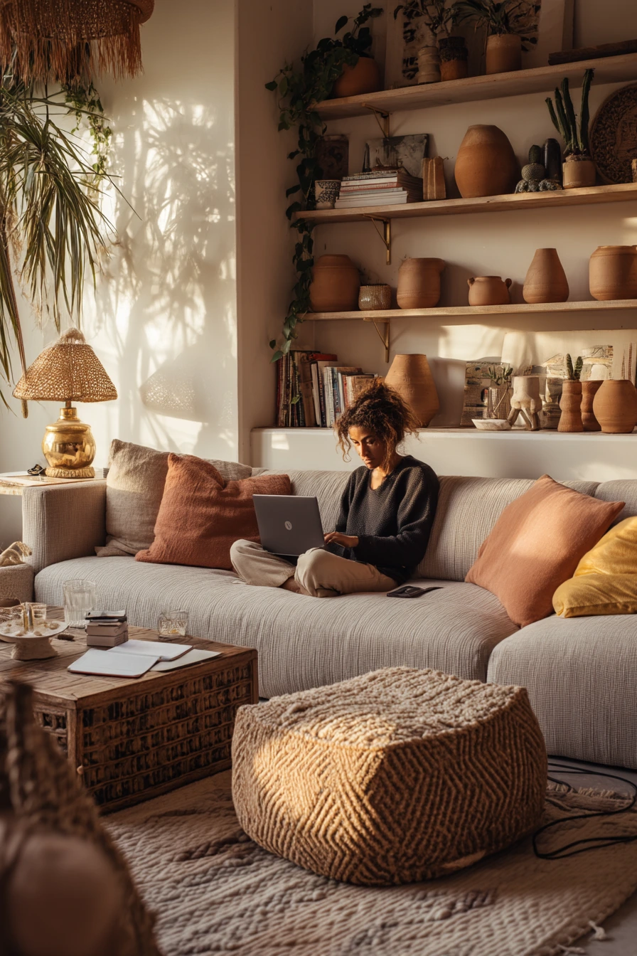 Plant-Filled Boho for a Creative Working Home