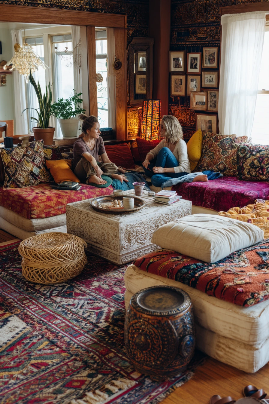 Colorful Boho Reading Room for Two