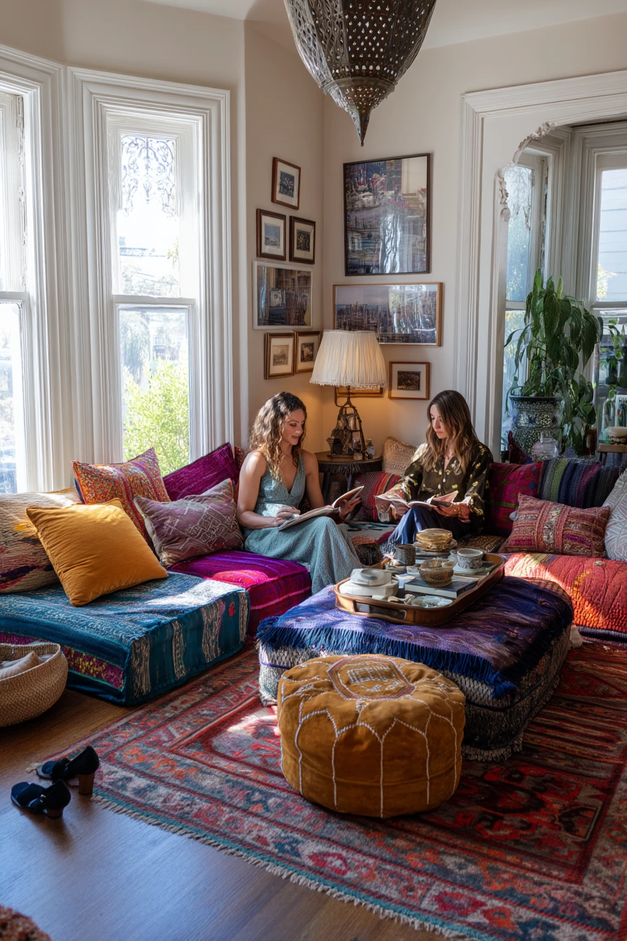 Colorful Boho Reading Room for Two