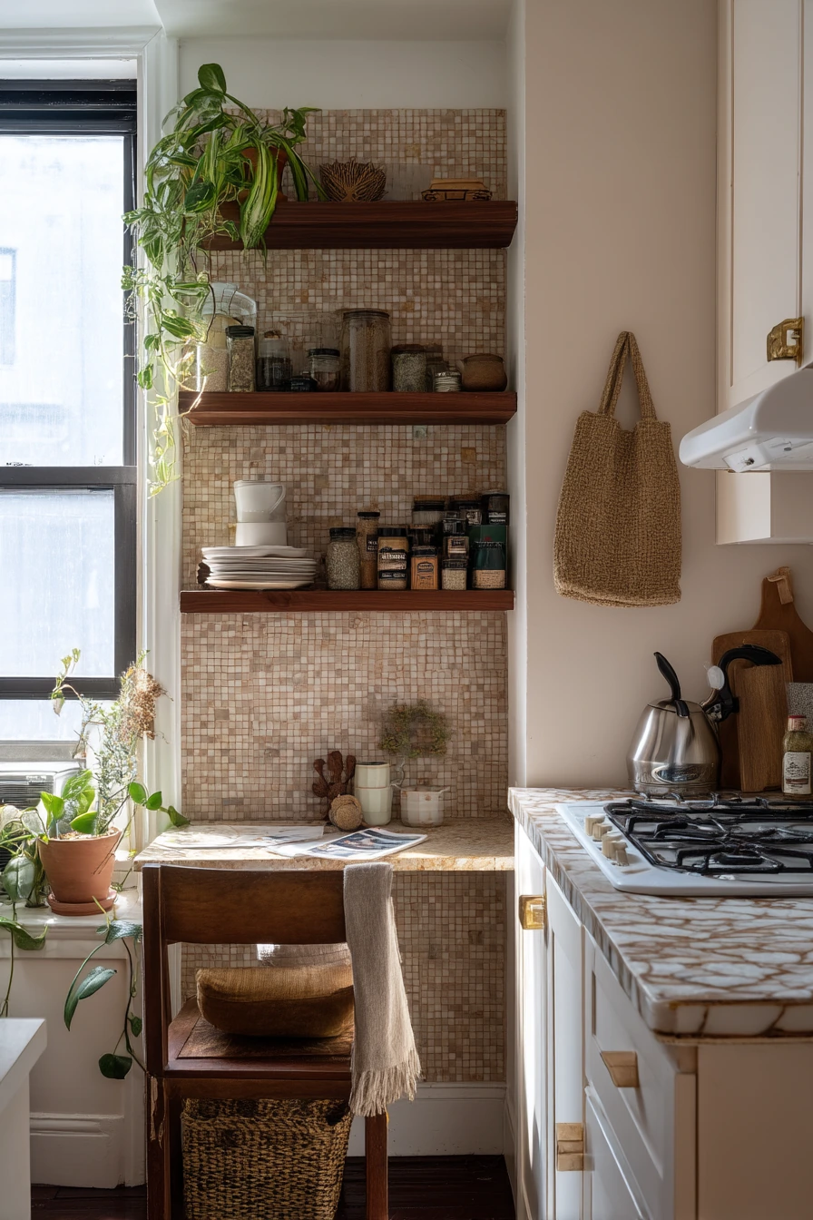 Small-Space Boho Kitchen for a Renter