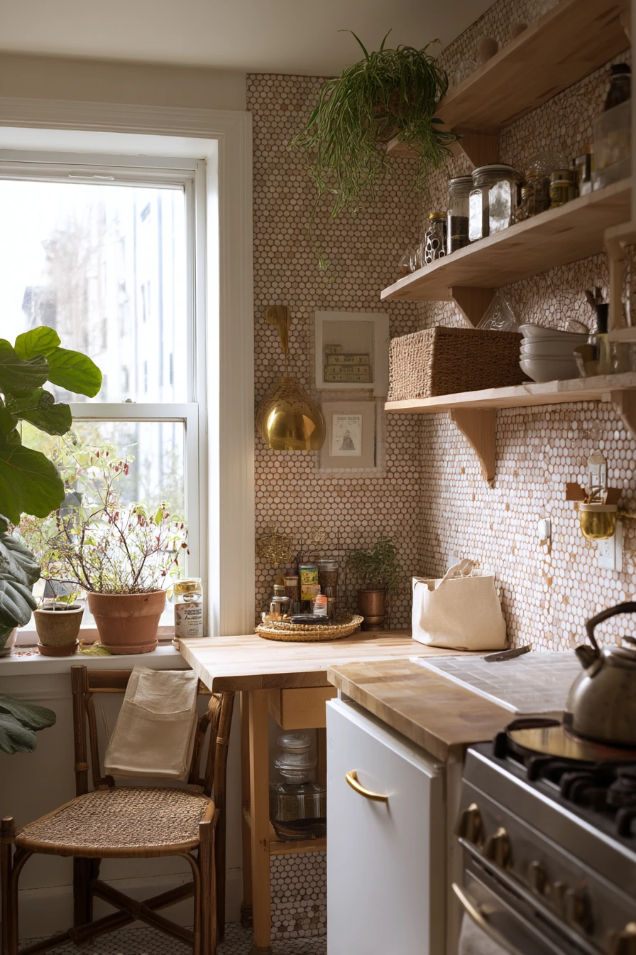 Small-Space Boho Kitchen for a Renter