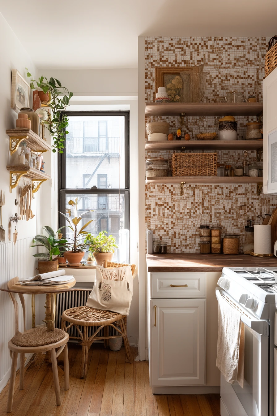 Small-Space Boho Kitchen for a Renter