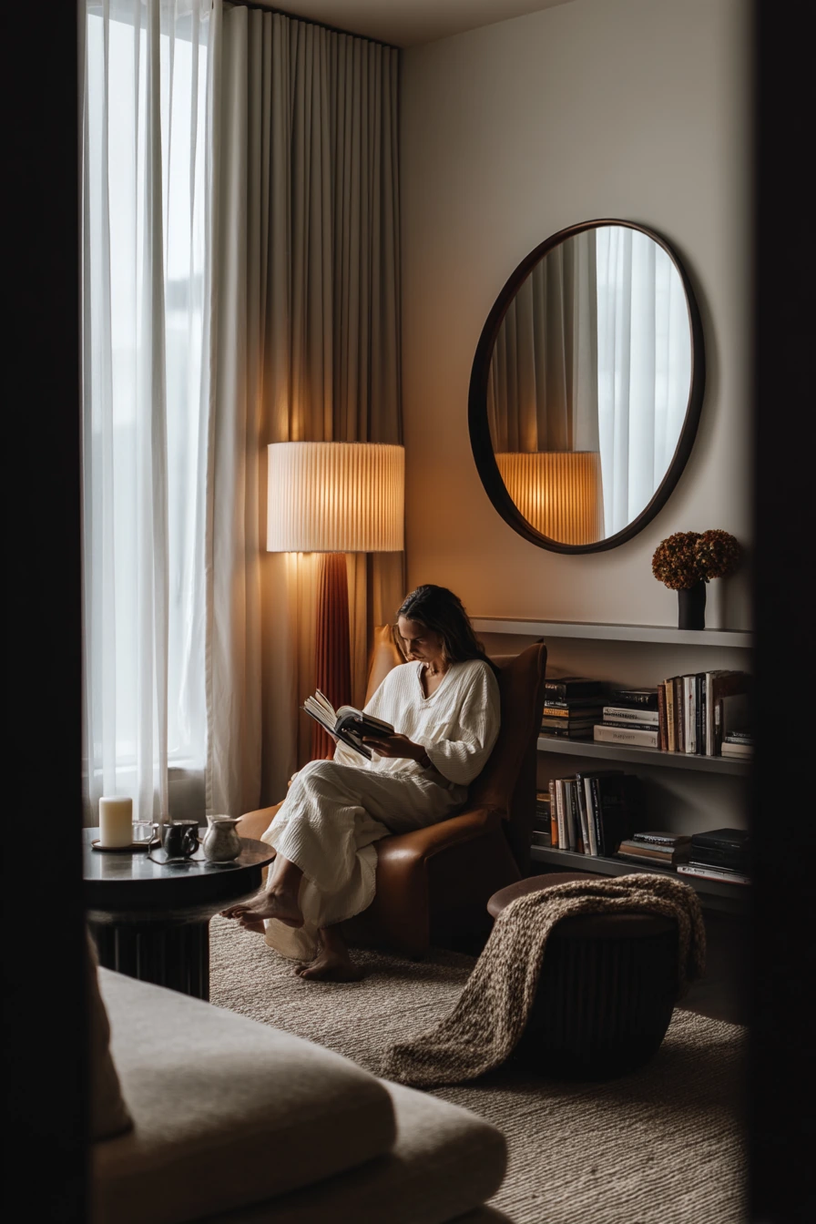 Warm Evening Glow with Practical Lamps