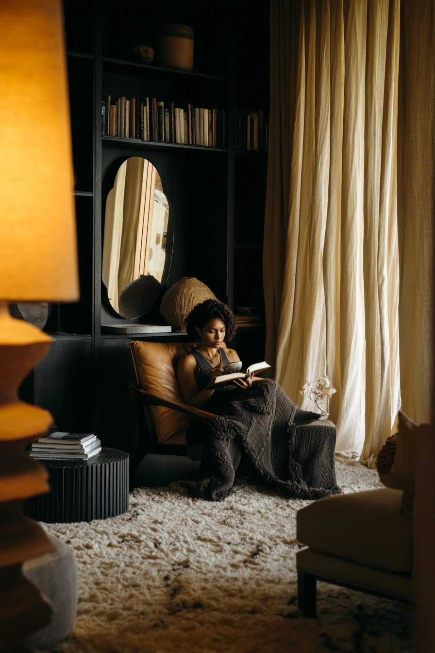 Warm Evening Glow with Practical Lamps