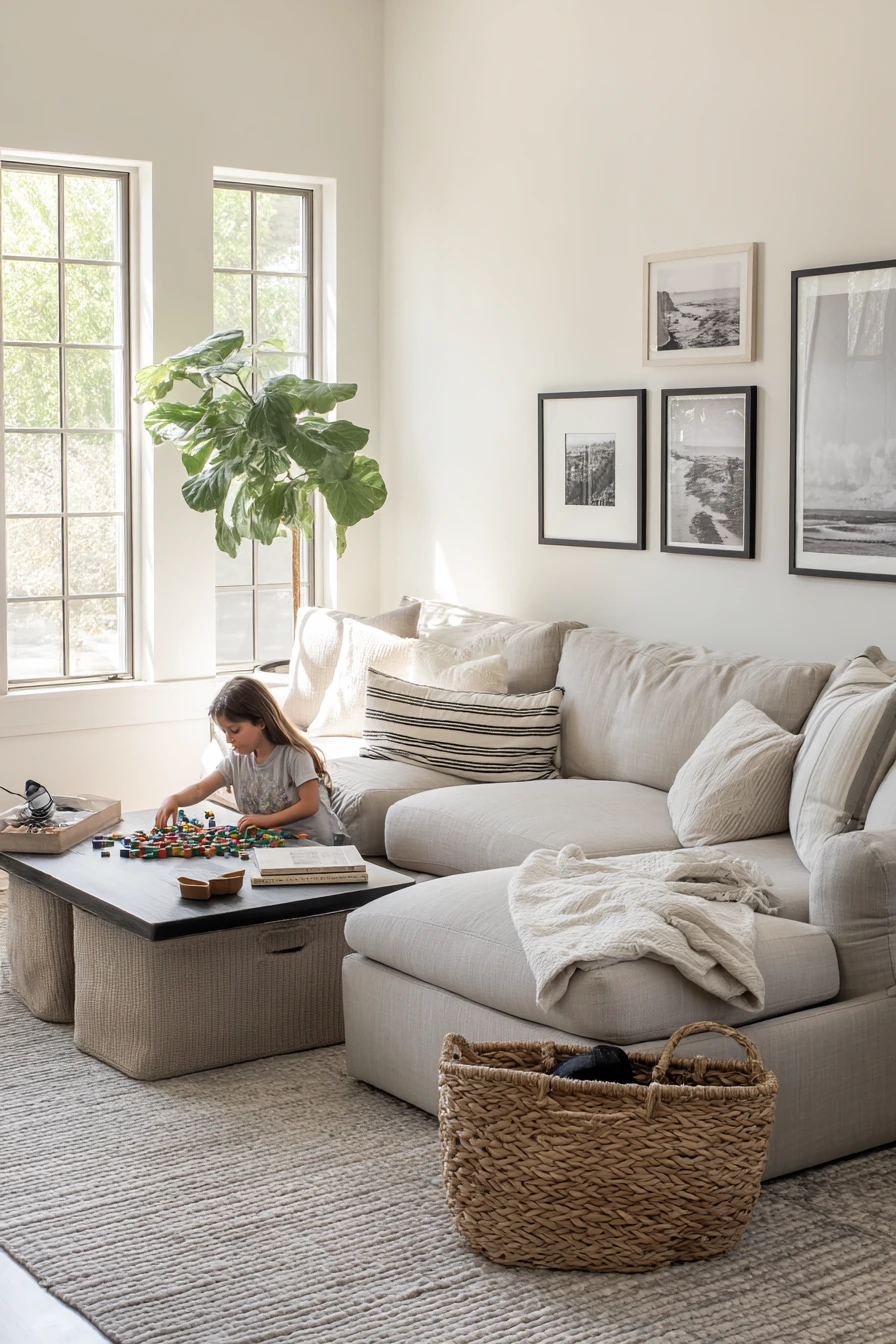 Family-Friendly Boutique Lounge with Hidden Storage