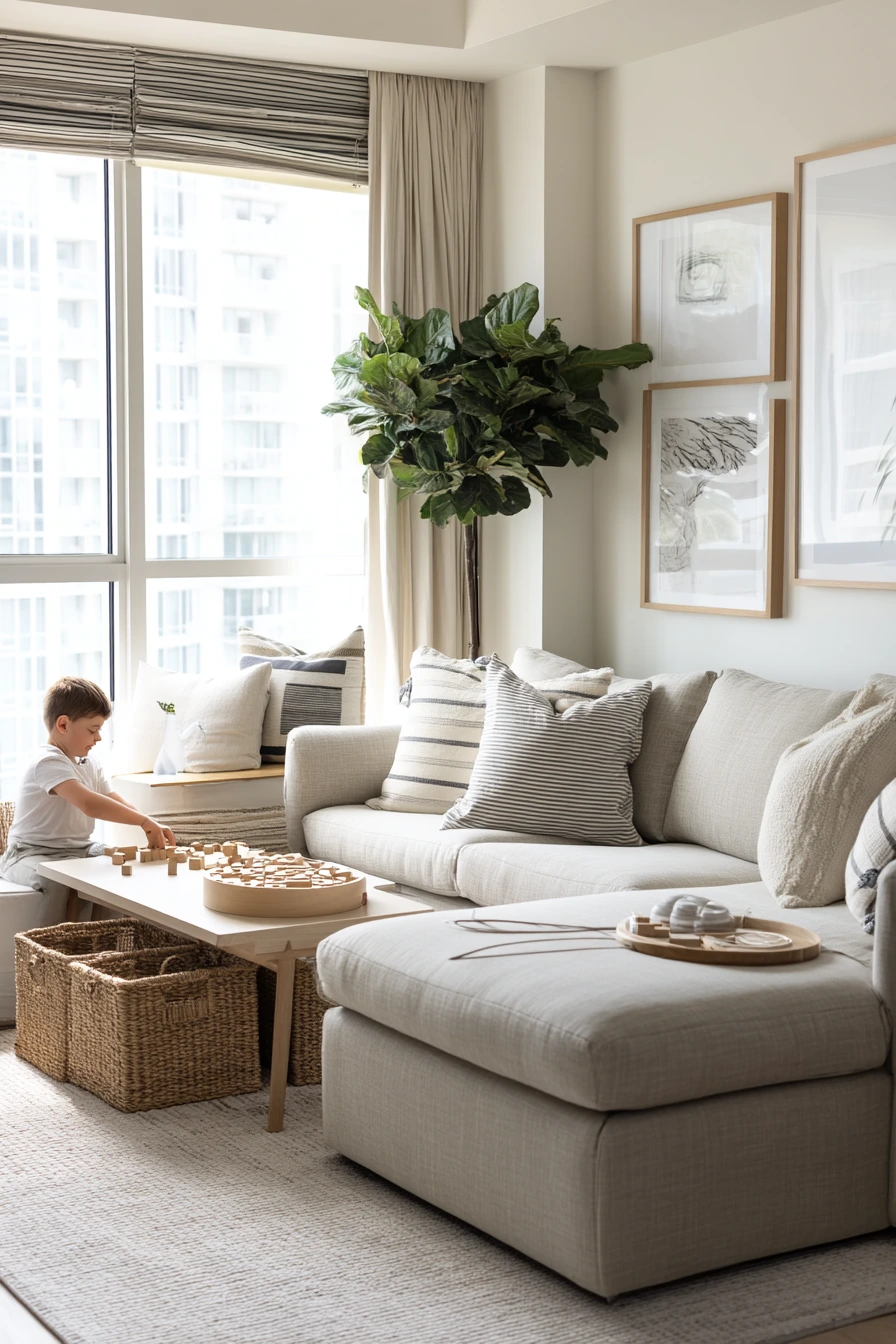 Family-Friendly Boutique Lounge with Hidden Storage