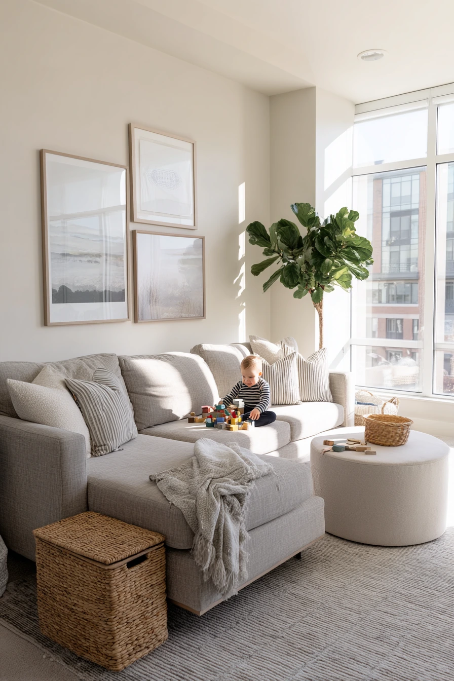 Family-Friendly Boutique Lounge with Hidden Storage
