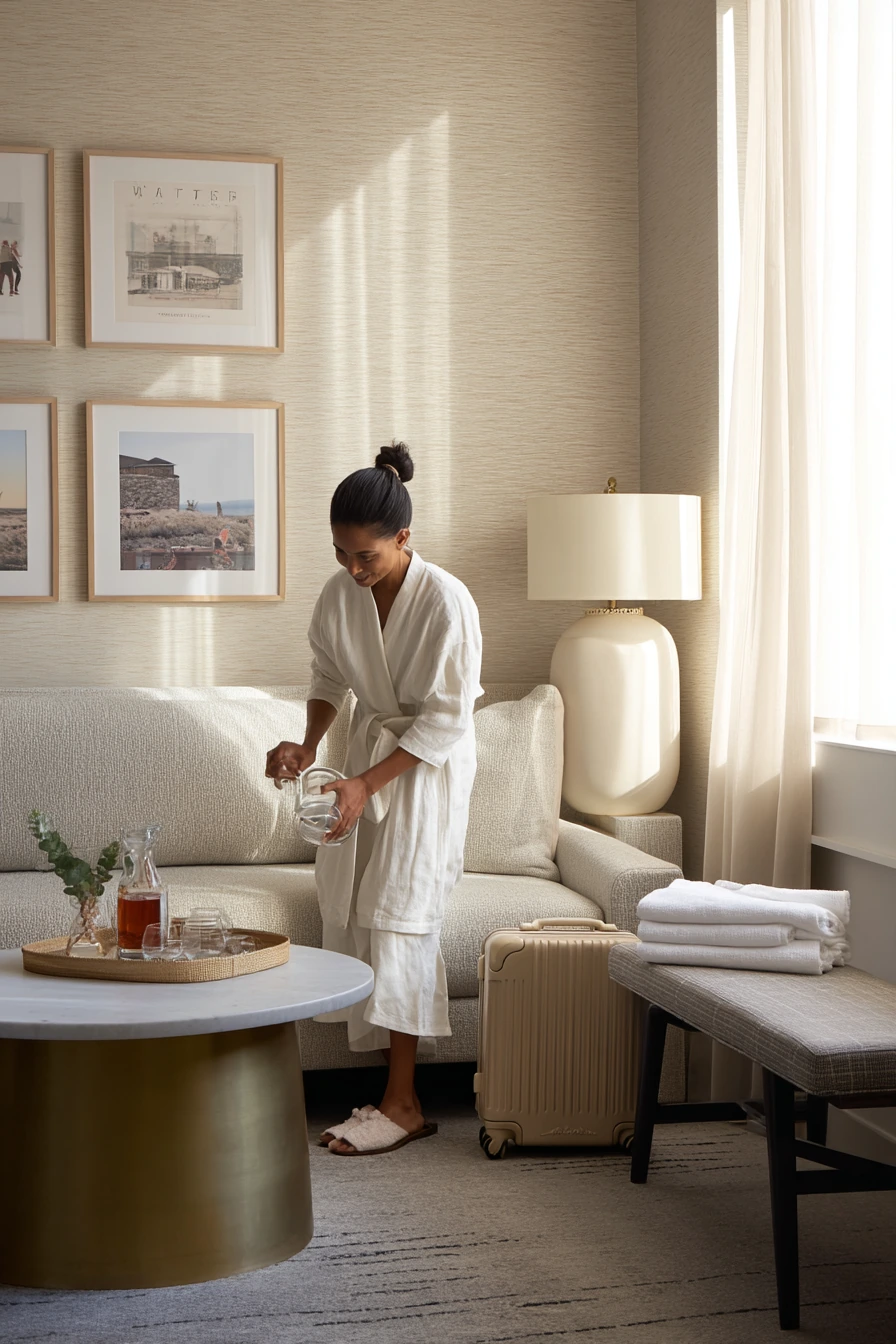 Brass, Linen, and Soft Hospitality Details