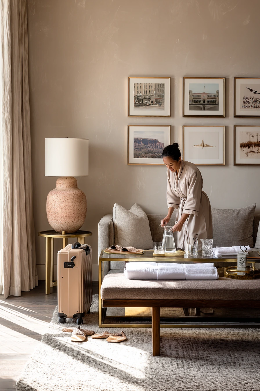 Brass, Linen, and Soft Hospitality Details
