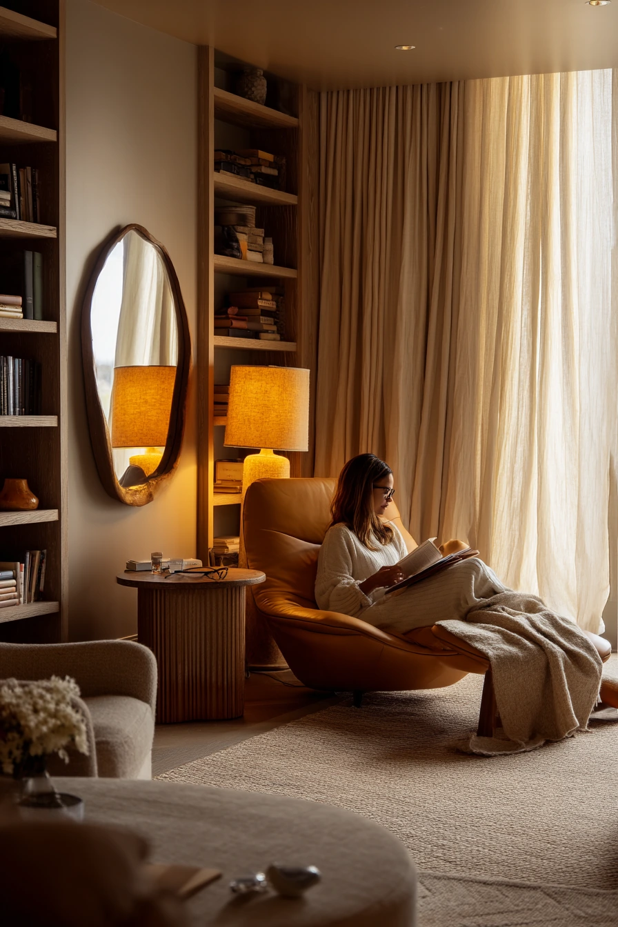 Warm Evening Glow with Practical Lamps