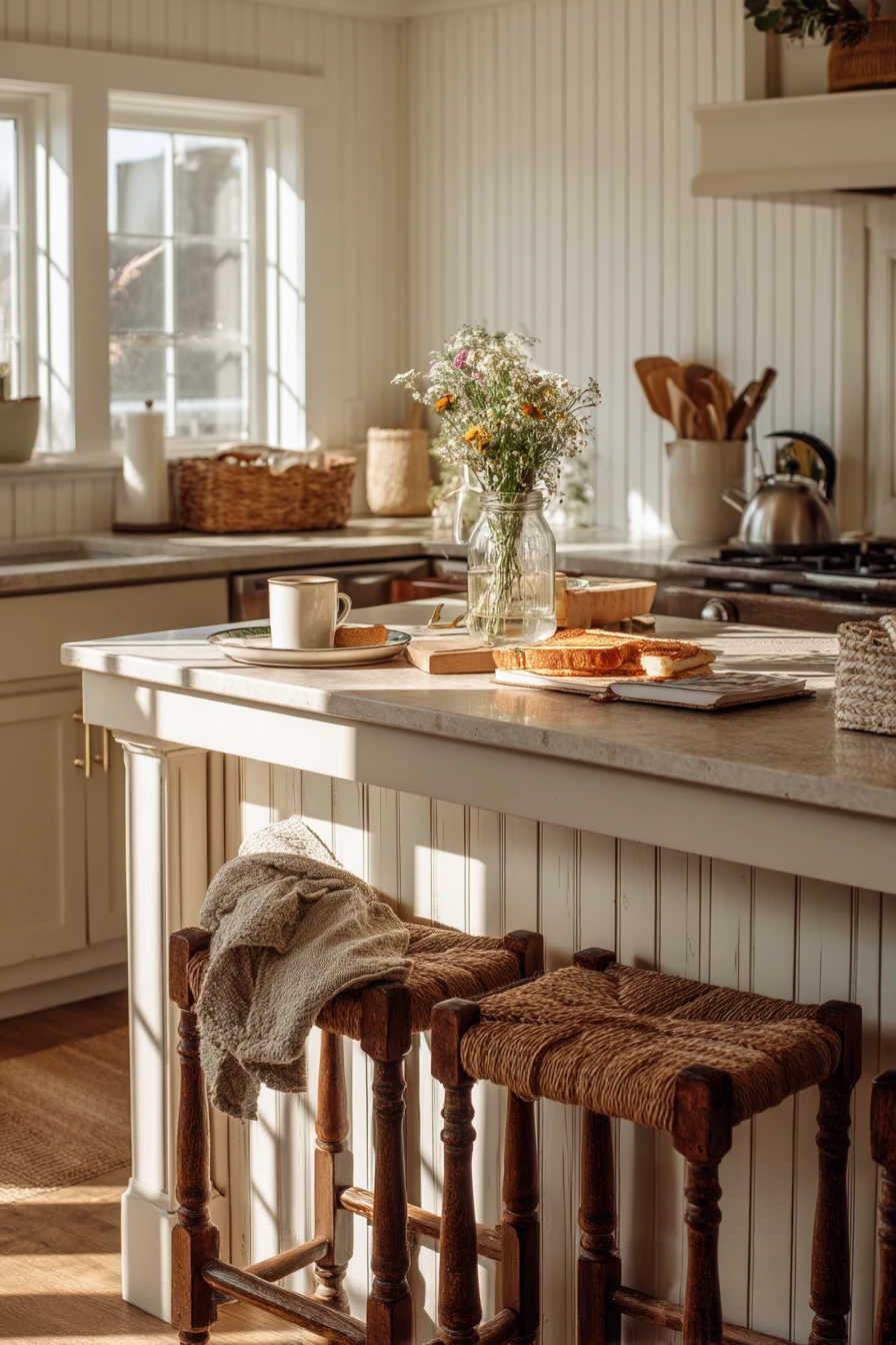 Cozy Farmhouse Breakfast Bar Corner