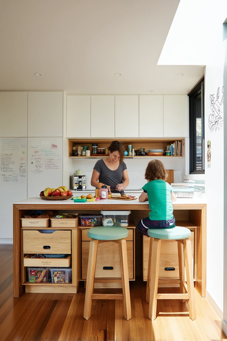 Breakfast Bar With Built-In Storage