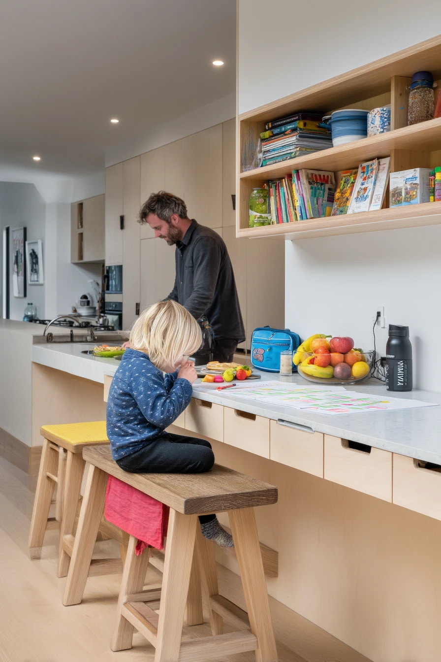 Breakfast Bar With Built-In Storage
