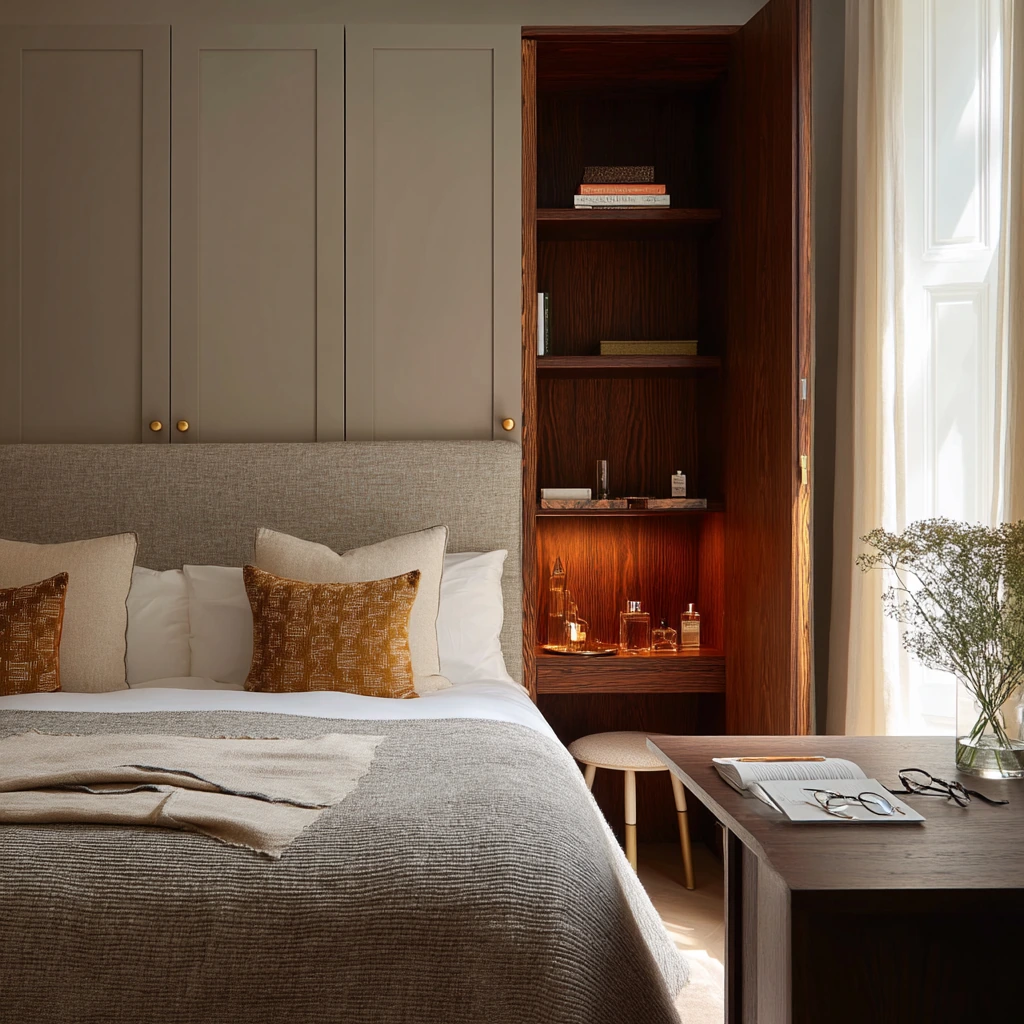 Couple’s Wardrobe Wall with Vanity Niche