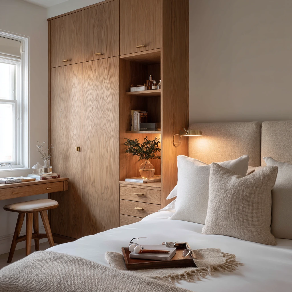 Couple’s Wardrobe Wall with Vanity Niche