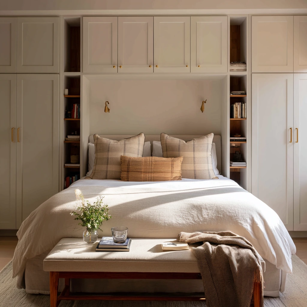 Symmetrical Bedroom Storage Wall