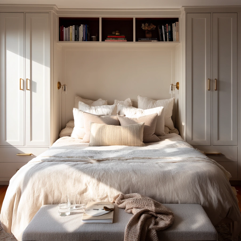 Symmetrical Bedroom Storage Wall