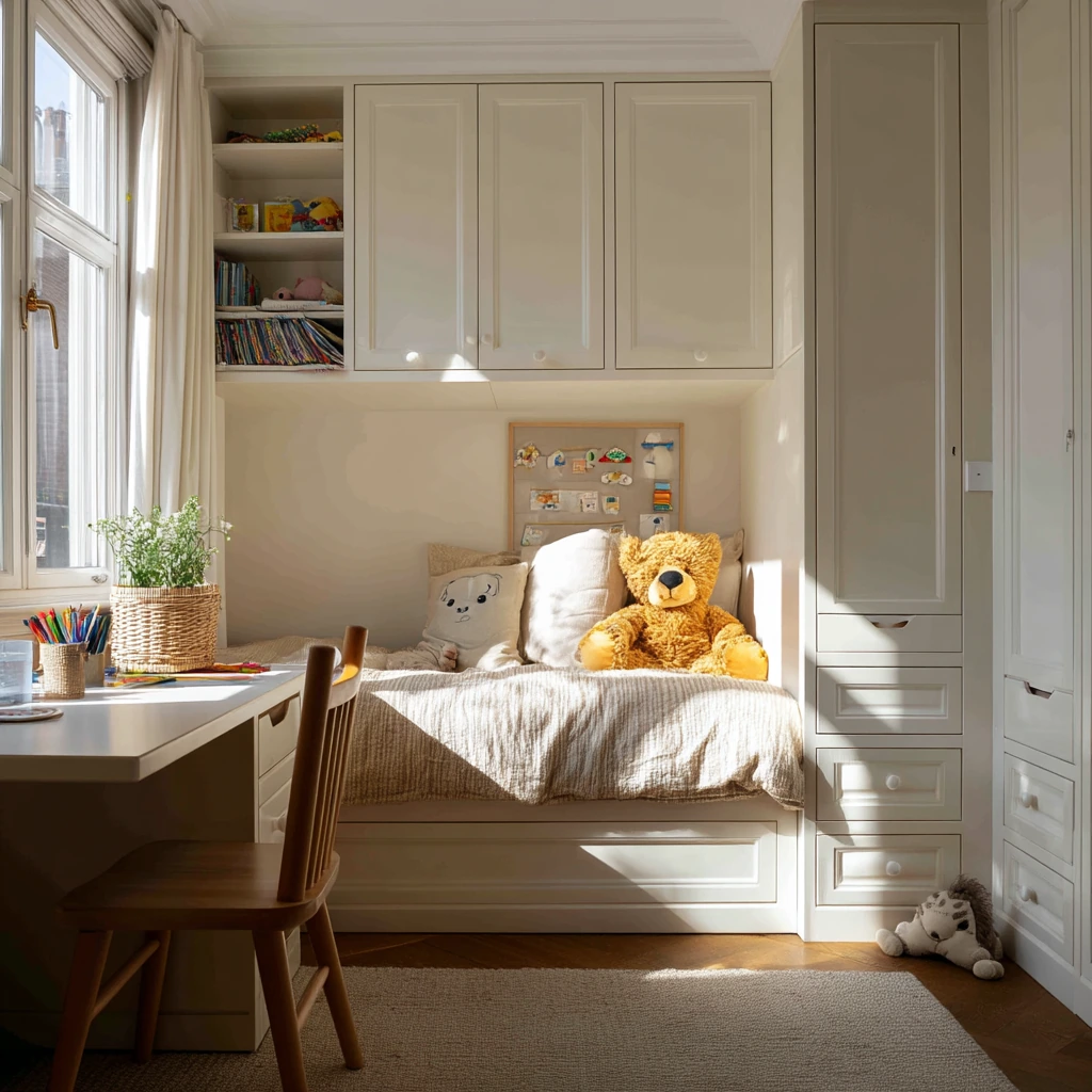 Kids Room Storage Around the Bed