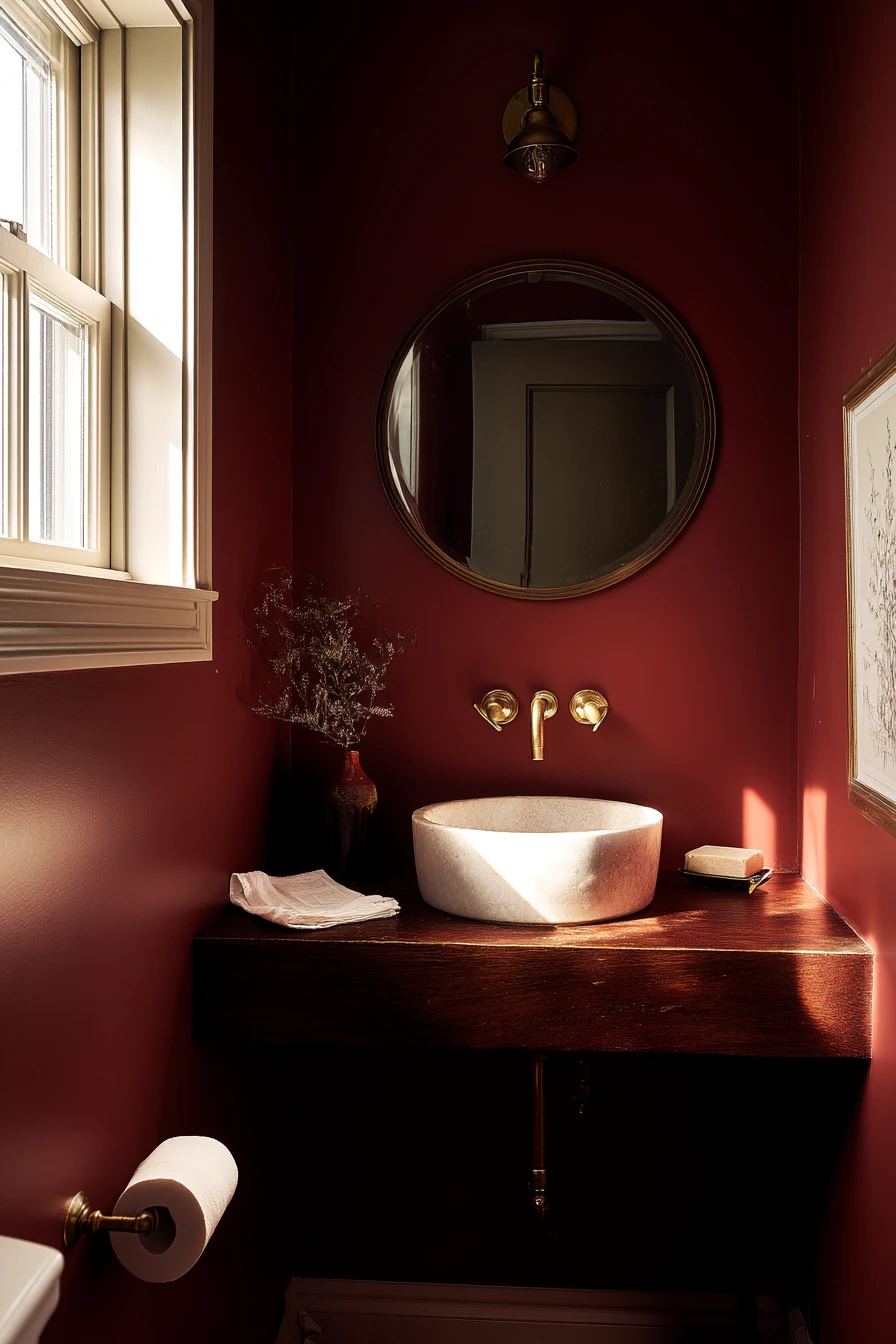 burgundy bathroom ideas
