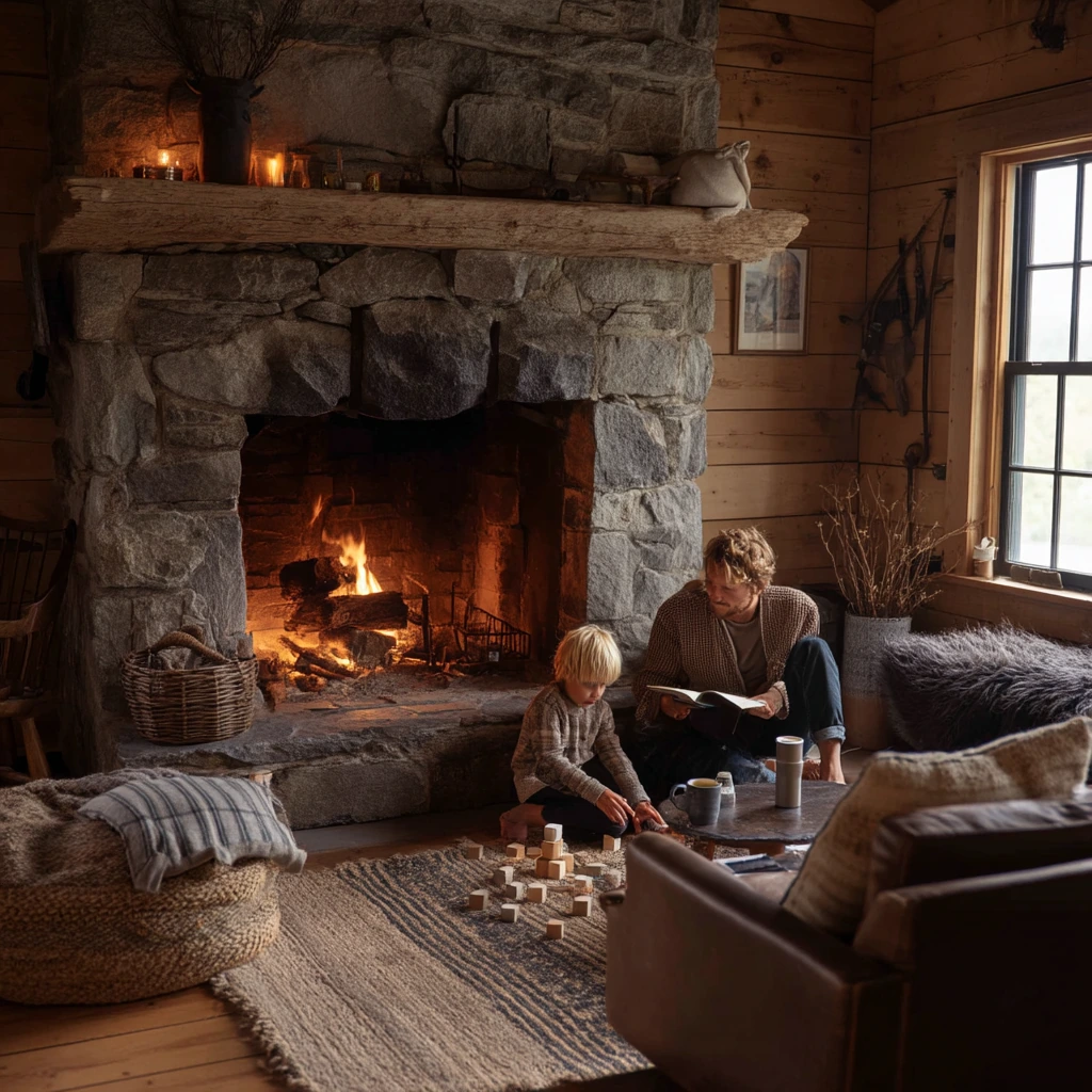 cabin fireplace ideas