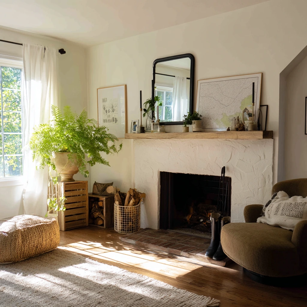 Renter-Friendly Cabin Fireplace Refresh